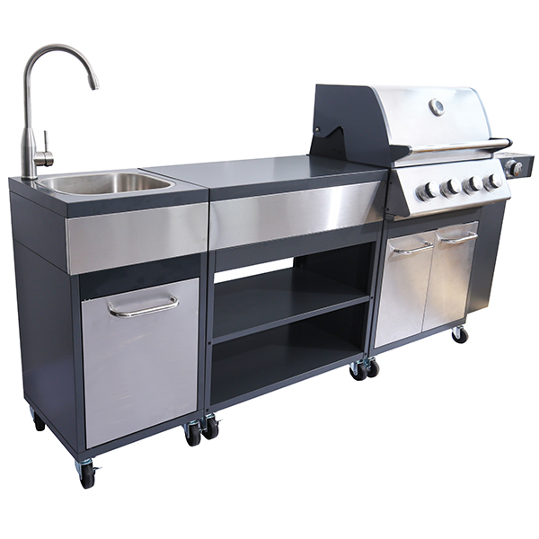 Outdoor Professional Stainless steel island gas combo grill 6 burners ...